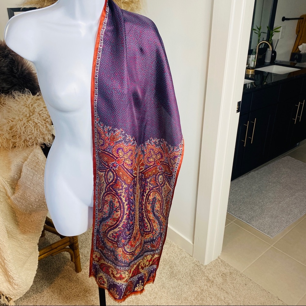 Adrienne Vittadini Versatile Wear Paisley Silk Scarf